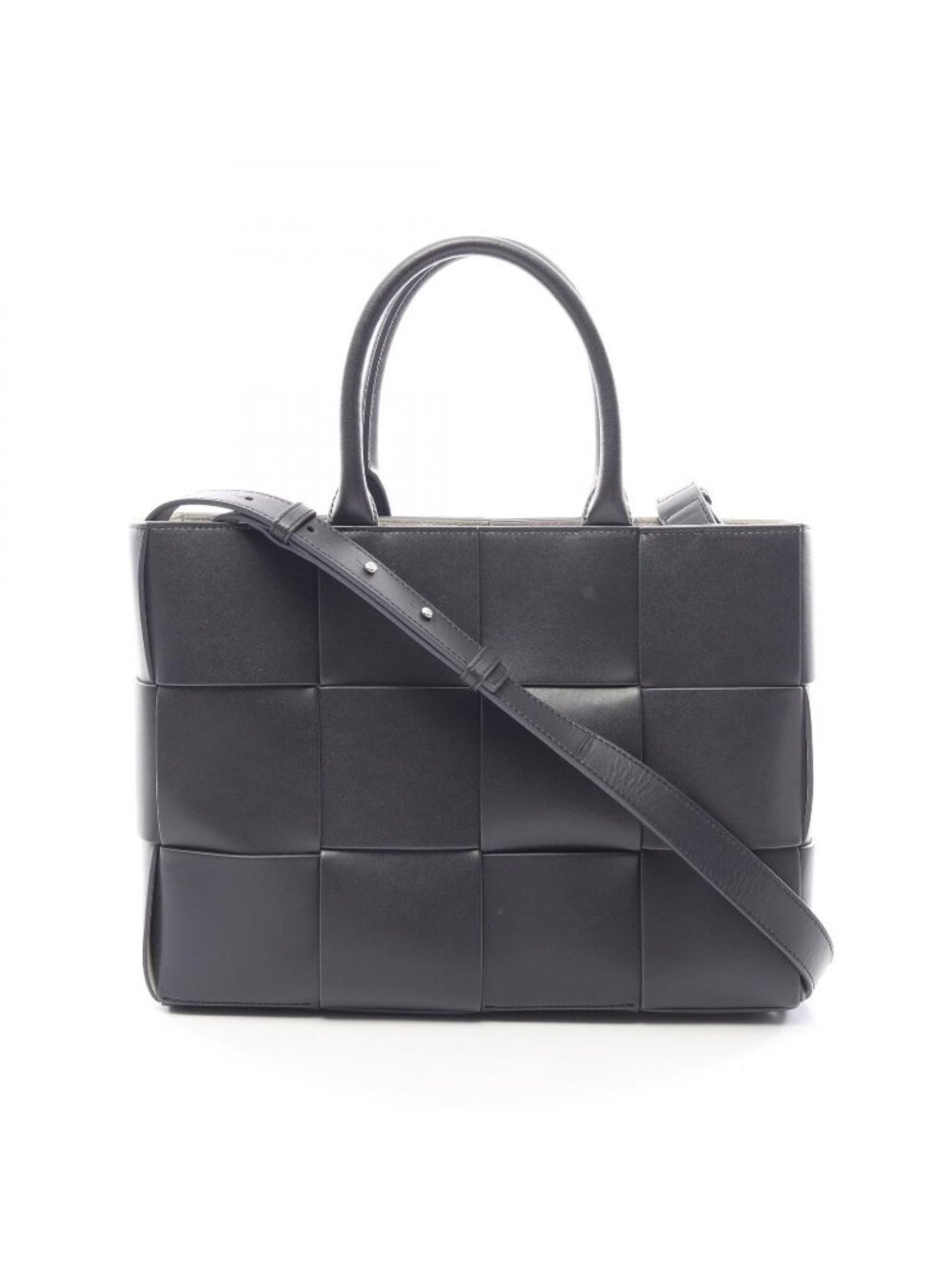 Bottega Veneta Tote Bag Small Arco Maxi Intrecciato 2-Way Charcoal Gray Leather